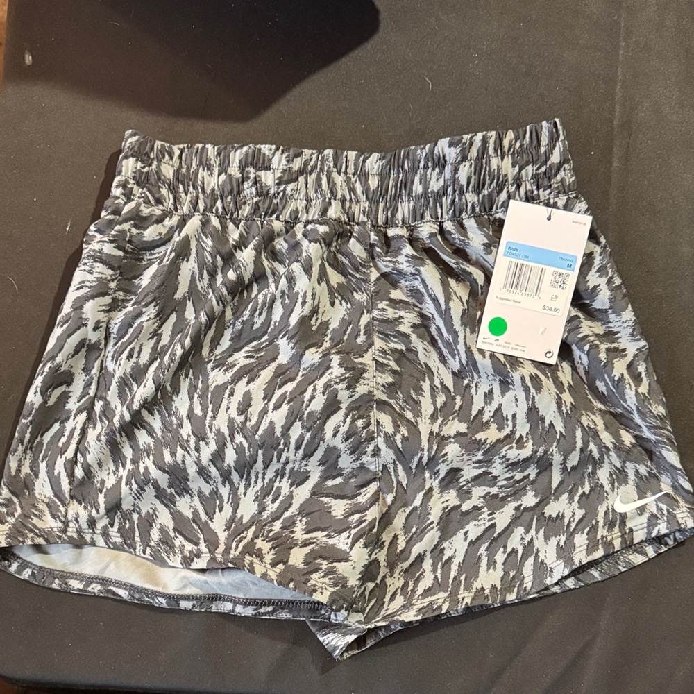 Nike Youth Black and White Patterned Athletic Shorts